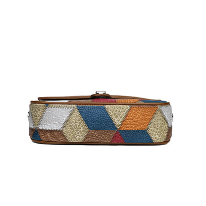 Maria bag in leather with Geometric print