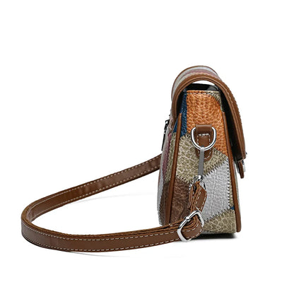 Maria bag in leather with Geometric print